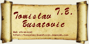 Tomislav Bušatović vizit kartica